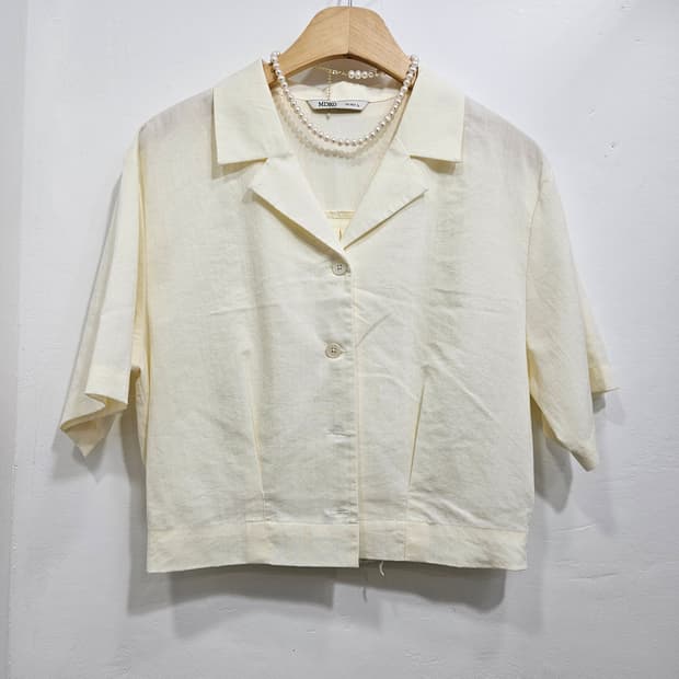 미쏘(Mixxo) 아이보리 반팔 블라우스 자켓 L