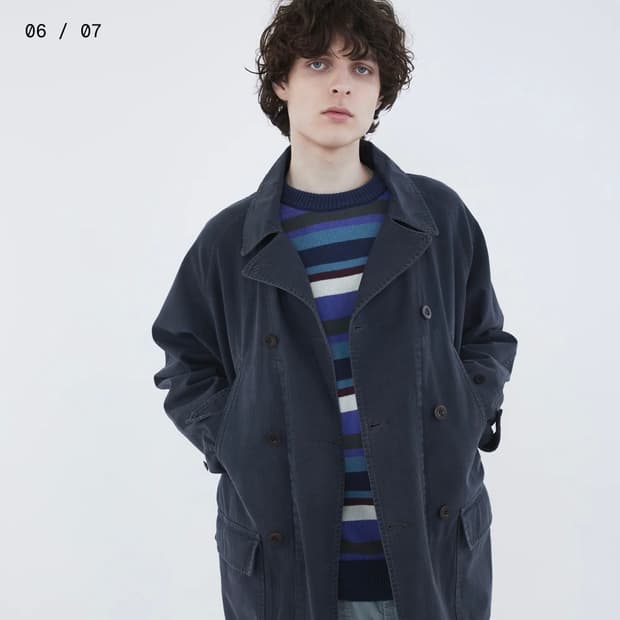 카키스 더블 초어 코트 네이비 M