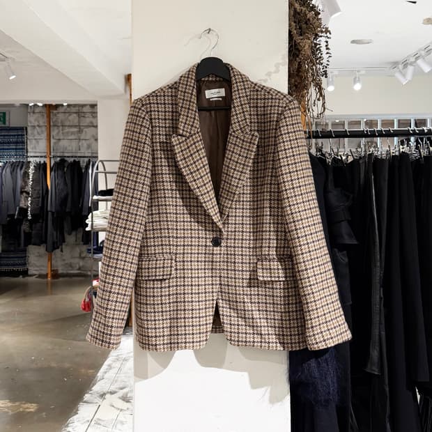 이자벨마랑 에뜨왈 아이보리 브라운 하운드투스 커스틴 울 자켓