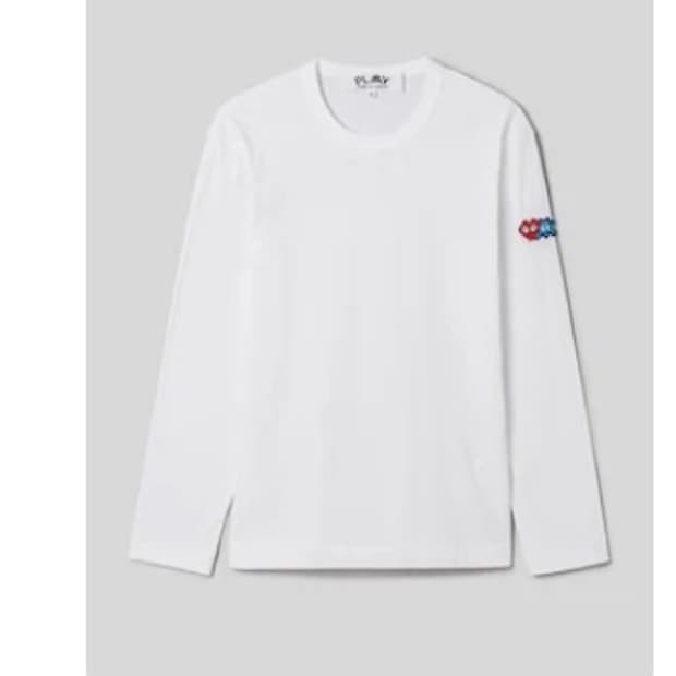 꼼데가르송 인베이더 더블하트 긴팔티 S 미개봉새상품