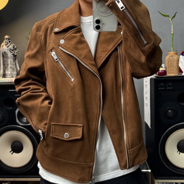 h&m 스웨이드 라이더자켓