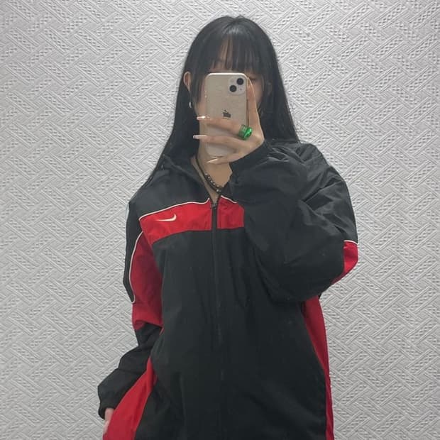 나이키 올드스쿨 레트로 배색 누빔 바람막이 자켓 L C08327