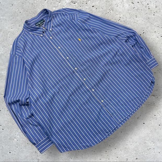 [3XB] 폴로 랄프로렌 빅사이즈 스트라이프 셔츠 블루 D190