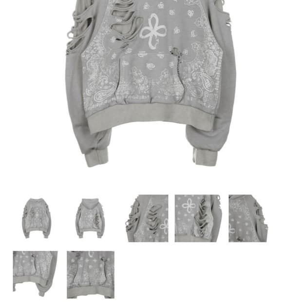 새상품) 써저리 페이즐리 디스트로이드 후드 멜란지 그레이 L