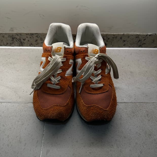 뉴발란스 574 헤리티지 오렌지 버스트 화이트