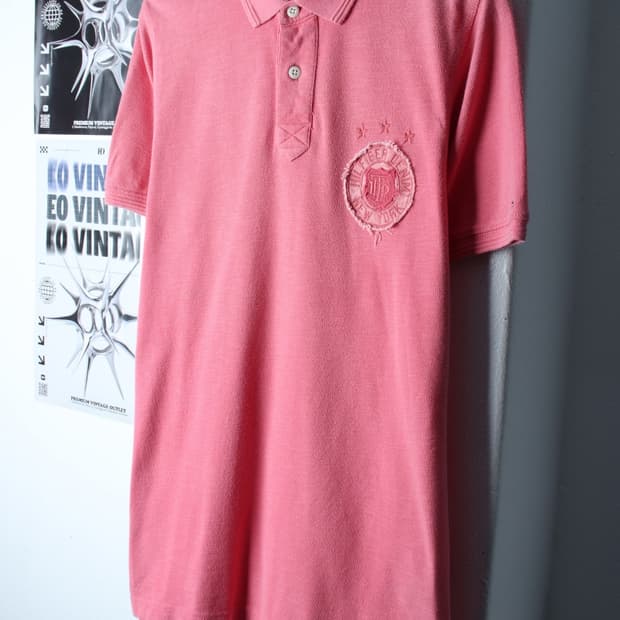 (L-XL) 타미힐피거 반팔 카라 티셔츠 빅로고 핑크 한정-H30290