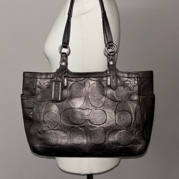Coach silver shoulder bag