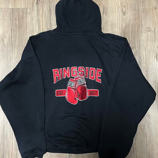 올드스쿨 럭비 블랙 후드티