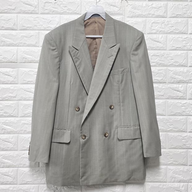 버버리 더블 버튼 자켓 L