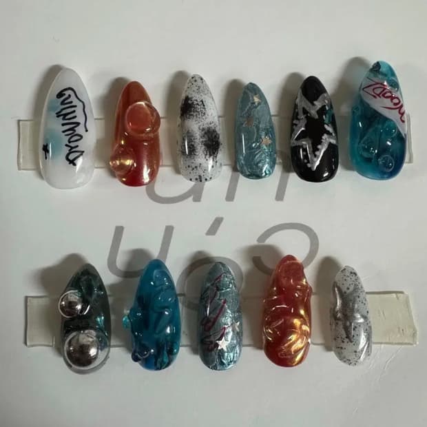 우즈 드라우닝 WOODZ Drowning 컨셉 수제네일팁