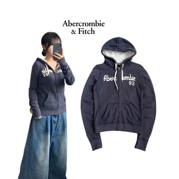 아베크롬비 Y2K 아치로고 딱붙 후드집업