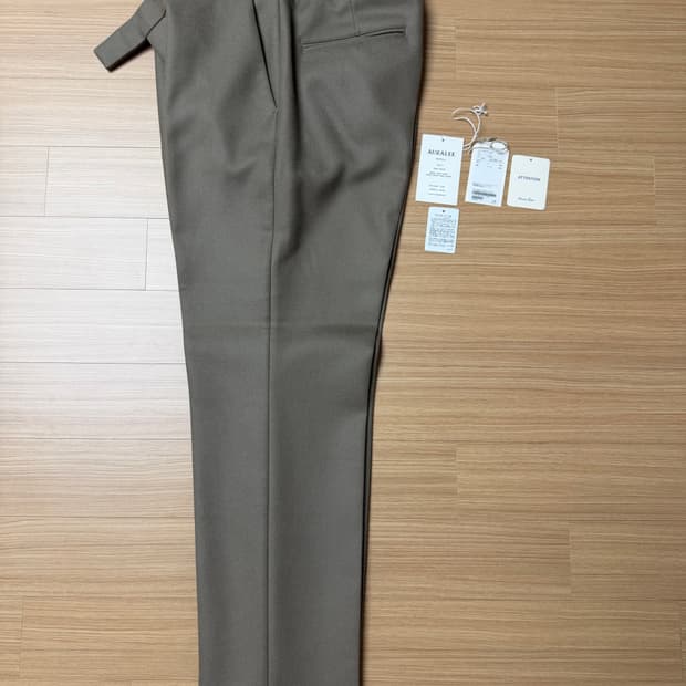 오라리(Auralee) 멜튼울 슬랙스 그레이 베이지 4