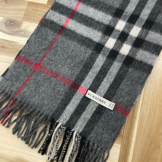 버버리 캐시미어 머플러 목도리 그레이 
