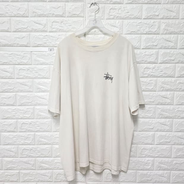 스투시 반팔티 XL 아이보리