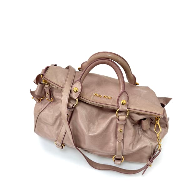 미우미우 비텔로 샤인 더스티 핑크 리본 2WAY 백