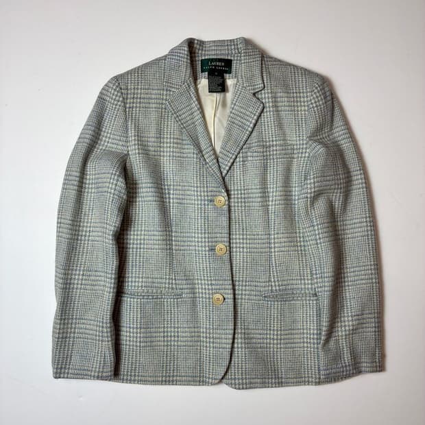 로렌 랄프로렌 00's 울 체크 3B 우먼스 블레이저 PN8637