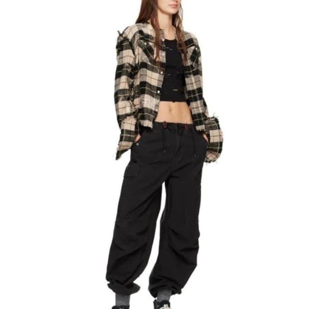 알써틴 r13 체크 크롭 셔츠 자켓 스몰