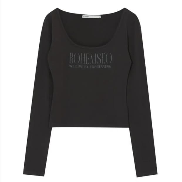 보헤미안서울 페일 프린티드 롱슬리브 차콜 M