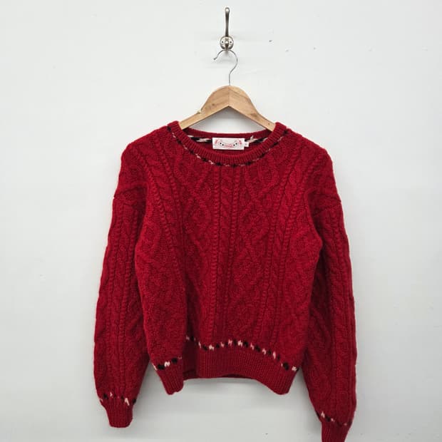 코카콜라 꽈배기 니트 스웨터 여M