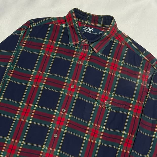 L 폴로랄프로렌 타탄 체크셔츠