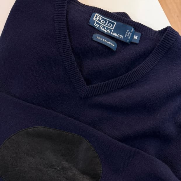 폴로 랄프로렌 캐시미어 브이넥 니트 