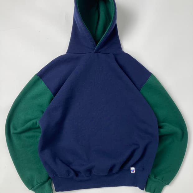 90s Russell Hoodie (navy/green)