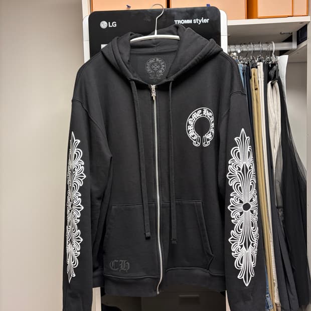 [L]크롬하츠 헤비웨이트 홀스슈 플로랄 후드집업