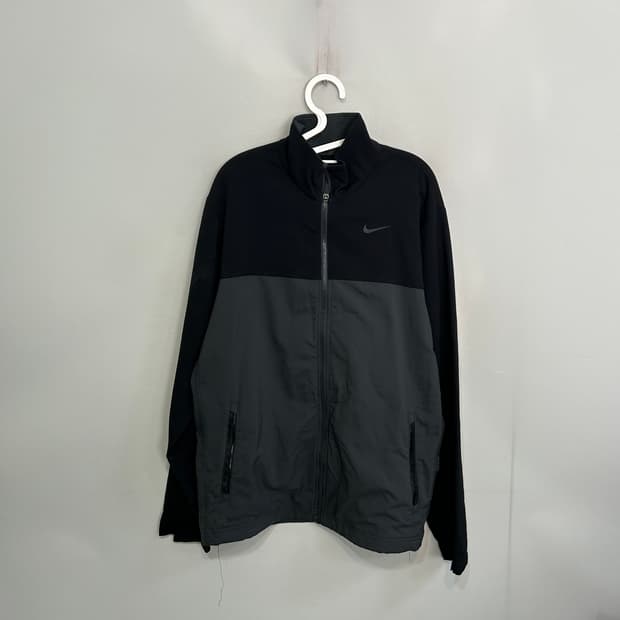 나이키 드라이핏 그레이 블랙 배색 집업 100