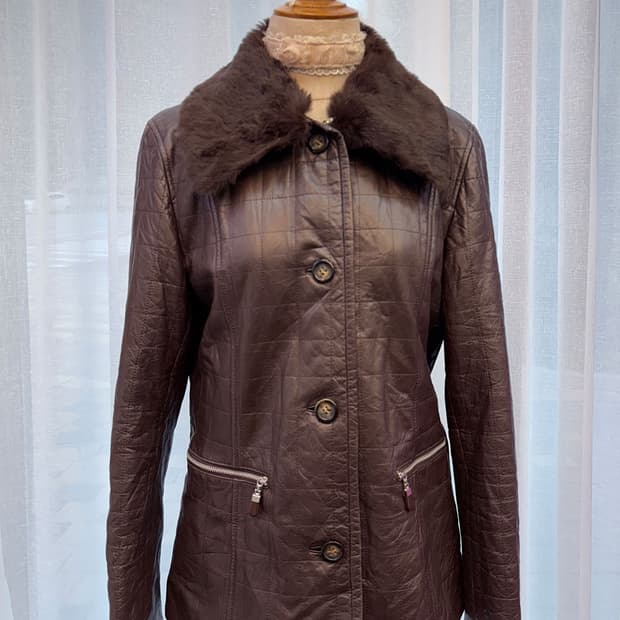 양가죽 초코 누빔 자켓