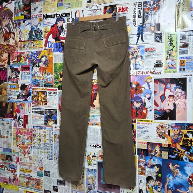 JPN 빈티지 카키브라운 신치백 코듀로이 팬츠