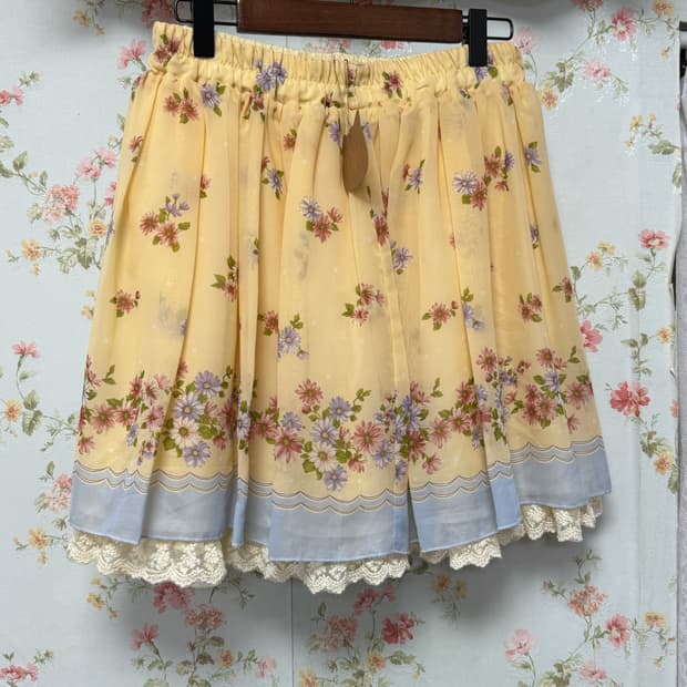 빈티지 플라워패턴 레이어드 스커트