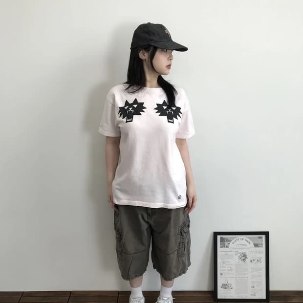 Beams T Wolf Graphic Tee Pink
