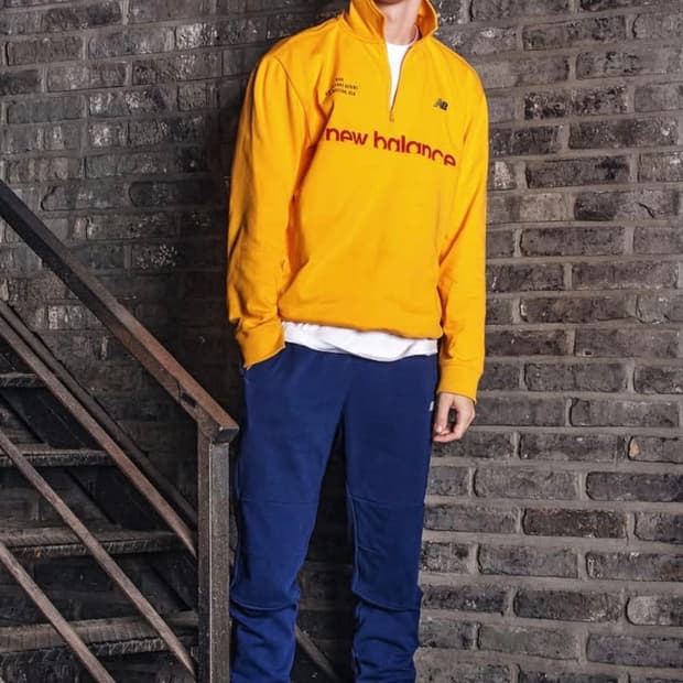 [L] 뉴발란스 옐로우 카라 반집업 맨투맨