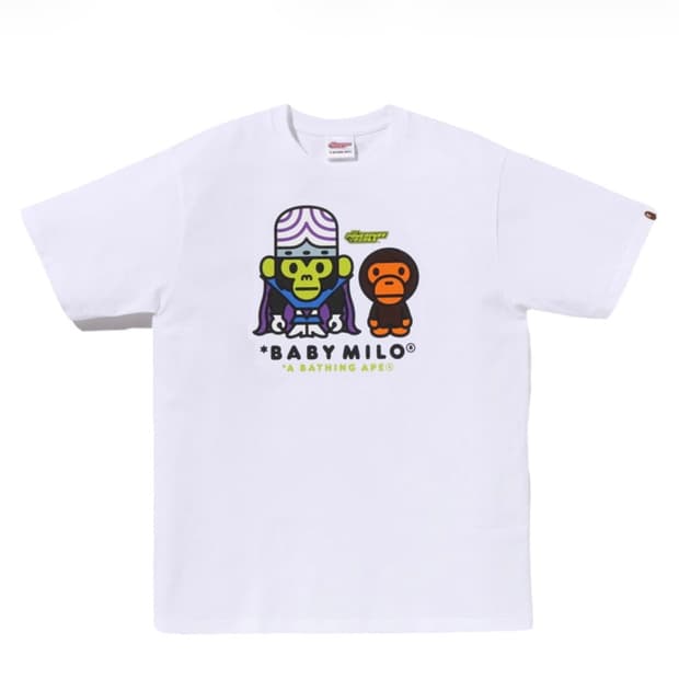 베이프 x 파워퍼프걸 마일로 모조조조 화이트 티셔츠