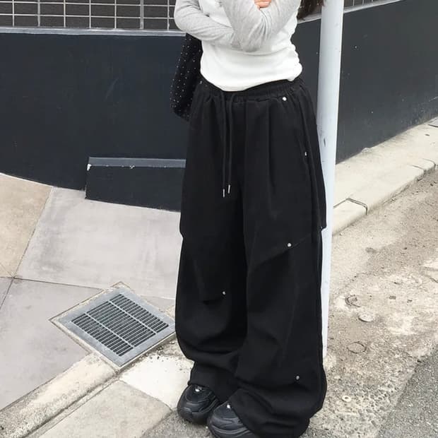 와이드 리벳 팬츠