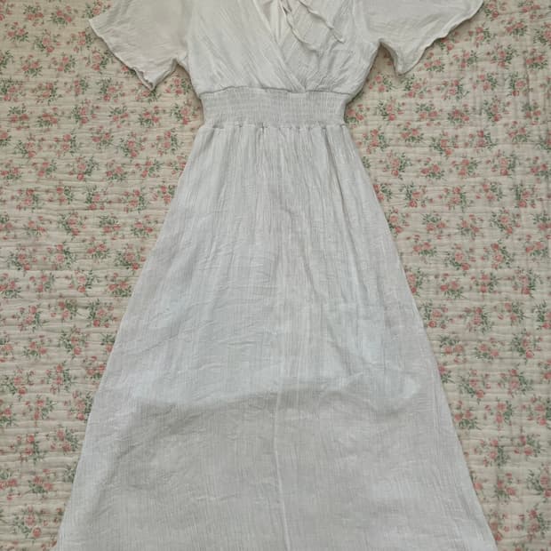 빈티지 화이트 플리츠 롱 원피스 1093 모리걸 y2k 스트릿 갸루 펑키