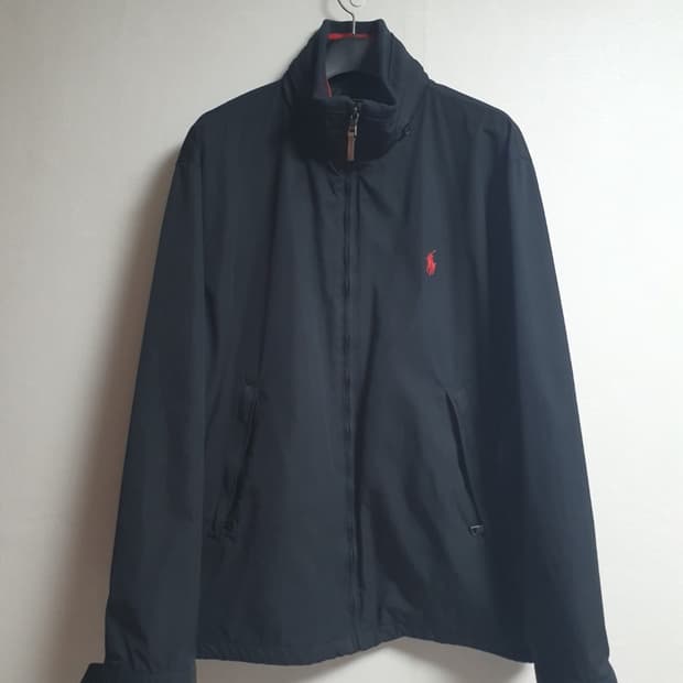 택포가 폴로 랄프로렌 자켓 시그니처 레드라인 윈드브레이커 블랙 L