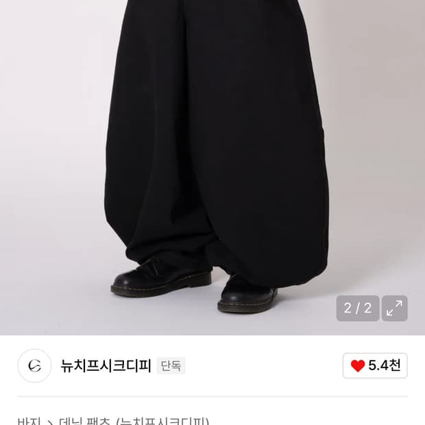 뉴치프시크 디피 Bulker baggy pants (black)