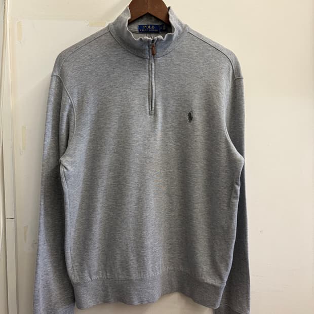 폴로 반집업 그레이