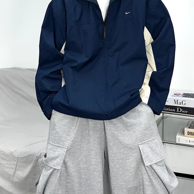 나이키 00s 네이비 배색 바람막이 L