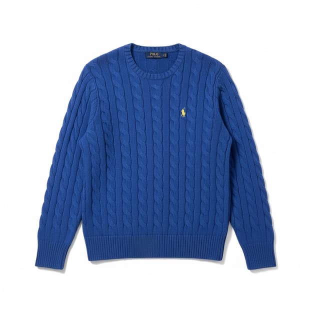 폴로 랄프로렌 케이블 니트 블루 M