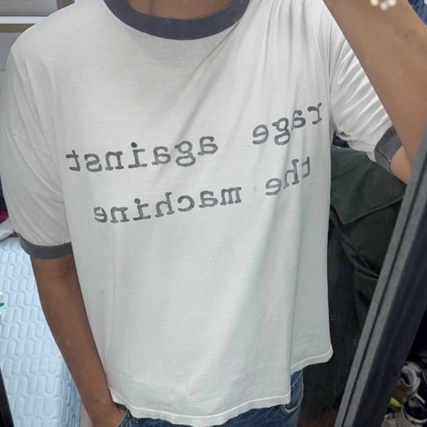90s ratm 링거티 티셔츠