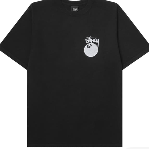Stussy 8볼 피그먼트 반팔티 블랙 s