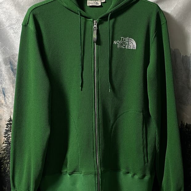 100L 노스페이스 와플 그린 후드집업 라지