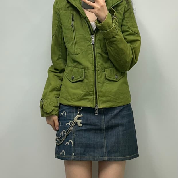 캘빈클라인 그린 포켓 트러커 자켓