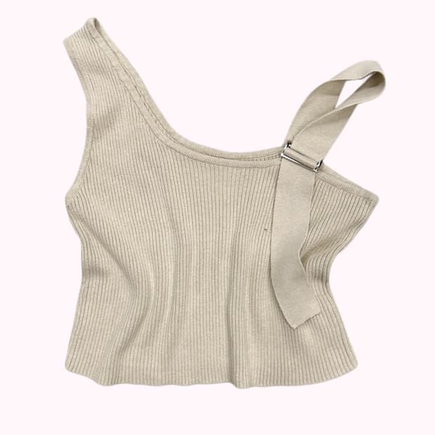strap sleeve ribbed top
