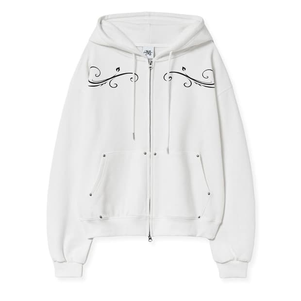미드나잇무브 fl hood zip up (white) 후드 집업 화이트