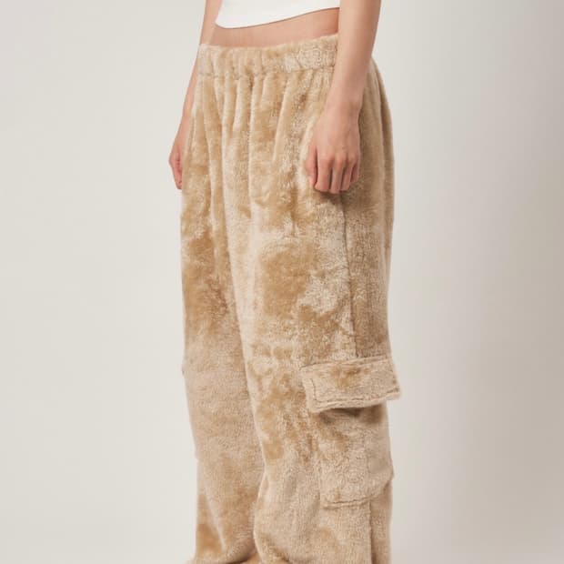 플리즈프로젝트 와이드 퍼 트라우저 팬츠