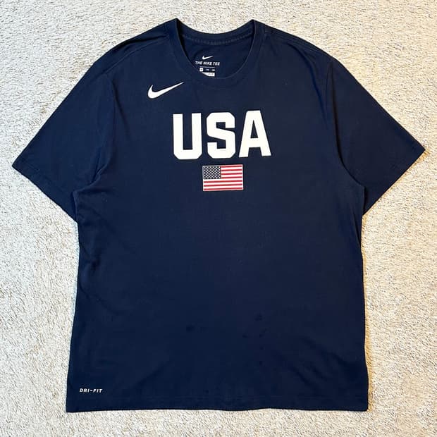 나이키 NIKE 드라이핏 USA 성조기 반팔 티셔츠 네이비