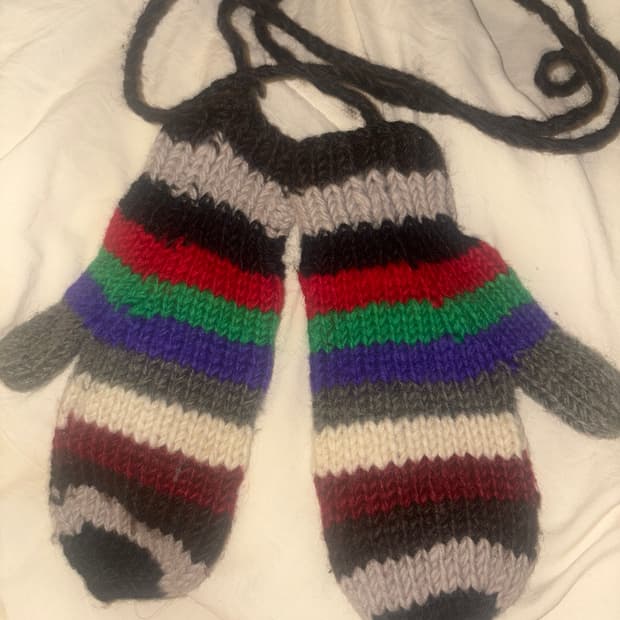 초코맛 빈티지 뜨게벙어리장갑